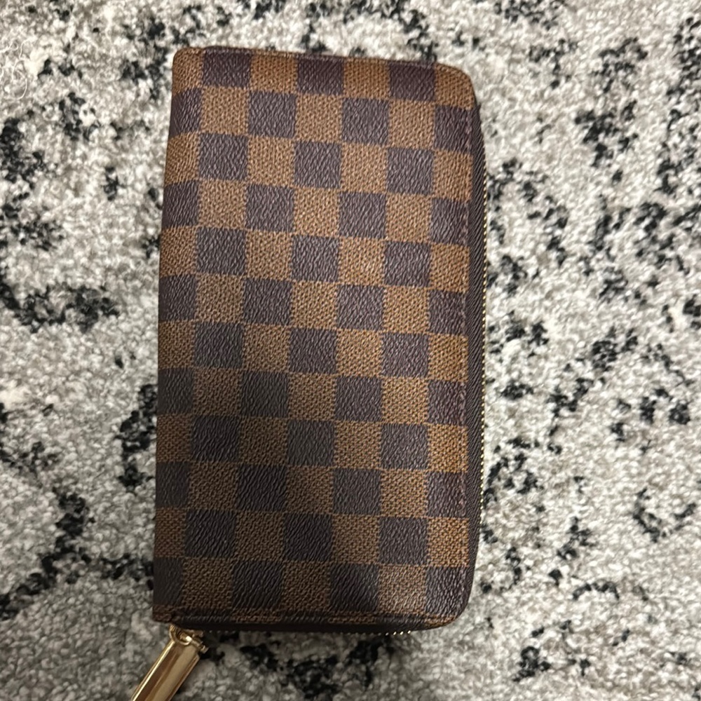 Checkered Brown Wallet